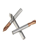 Two hard-alloy point drill bits with copper-coated tips; tungsten steel body, D12×75L