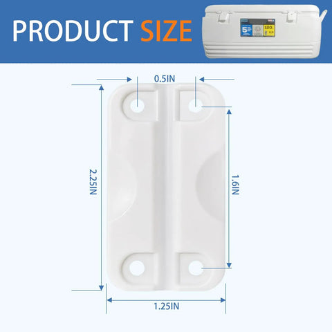 Cooler Hinge Replacement Kit With Screws For 50 To 165 Qt Coolers 4 Pack Beefy Durable Plastic Hinges Easy Install Restores Smooth Opening And Closing Replacement Parts For Portable Ice Chests 2.25 x 1.25 in hinge dimensions