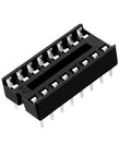 Go-To Dual Row 16 Pin DIP IC Socket Adaptor Set 2.54mm Pitch Solder Type for Reusable IC Carrier, 7.6mm Row Pitch, 20 Pieces