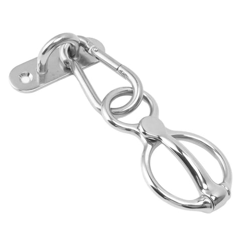 Stainless Steel Horse Tie Ring With Safety Release Mechanism for Training Half Round Ring with eye bolts for pulling back