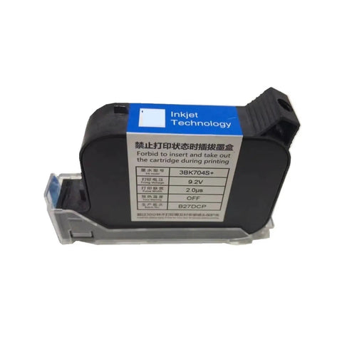Fast Dry Black Solvent Ink Cartridge 42ml 12.7mm For Industrial Marking Printers Pro Grade Performance Clear Coding Print Stable Ink Output Easy Replacement Durable Marks On Metal Plastic Packaging Surfaces, shown in holder