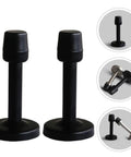 Stainless Steel Door Stopper Set With Anti Bump Tech For Home And Office No Slam Wall Saver Heavy Duty Door Buffer, black and silver finish