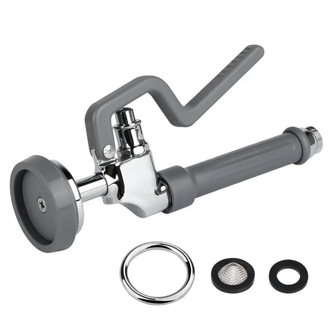 Pre Rinse Sprayer Head for Commercial Kitchen Faucet Replacement 1.42 GPM High Pressure Dish Sprayer with ergonomic handle, chrome gray