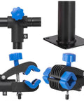Close-up of clamps and mount from Wall Mount Bike Repair Stand With Telescoping Height From 18.9 to 27.2 Inches, 360 Degree Rotating Clamp