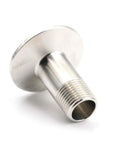 Beduan 1.5-in tri-clamp to 1/2-in NPT male sanitary fitting, stainless steel, ferrule OD 50.5mm, side view