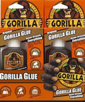 Heavy Duty Waterproof Polyurethane Wood Glue and Multi-Purpose Strong Adhesive that Bonds Wood Metal Stone Glass and More Like Crazy while Expanding to Fill Gaps in 2 Ounce Container in a packaging display.