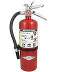 Five Pack ABC Dry Chemical Fire Extinguishers with Wall Brackets, 5 lb each, Multi Purpose Class A B C, UL Rated 3A 40B C