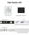 5050 RGB LED and WS2811 IC for Addressable RGB LED Strip With WS2811 IC In Lit Dream Color 16.4Ft 60LED Per Meter 20 Pixels IP65