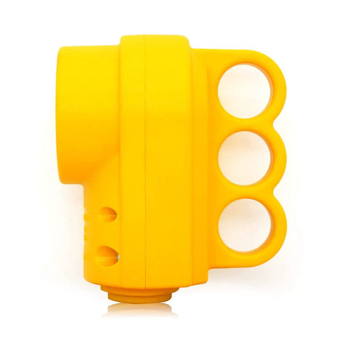 Side view of yellow NEMA 6 50R Receptacle Replacement 50 Amp 250 Volt 3 Wire Grounded Heavy Duty Power Cord Outlet with handle