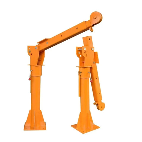 Beefy 0.5 Ton Electric Engine Hoist Featuring Plug And Go Vehicle Mounted Crane from side angle showing sturdy steel construction.