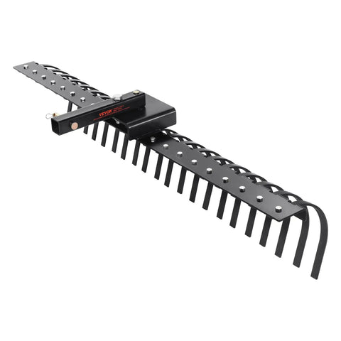Tow Behind Landscape Rake 60 Inch Dethatcher With 21 Steel Coil Tines For Leaves Pine Needles And Grass Attaches To 48 Inch Or 60 Inch Toolbars With 3 Point Suspension For Fast Efficient Big Yard Cleanup