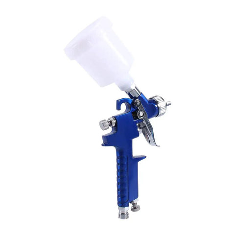Blue Gravity Feed Hvlp Mini Air Spray Gun With 0.8Mm Nozzle for precision detailing in crafting and auto touch ups.
