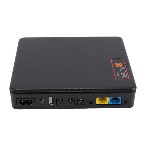 Mini Ups With 16000mAh Battery Backup For Routers And Modems Us Plug showing rear ports and sleek design for network reliability.