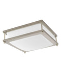 Light Up Your Space With This Dope 12 Inch LED Square Flush Mount Ceiling Light, 15W Double Ring, 4000K Neutral White, Brushed Nickel Finish