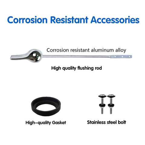 Corrosion resistant aluminum alloy flushing rod, gasket, and stainless steel bolt for toilet repairs, Smooth As Butter Finish That Annoying Leak With This Complete 3 Inch Toilet Tank Replacement Kit Heavy Duty DIY Toolkit Stops Noise Instant Quiet Refill Saves Cash Quick Fix.