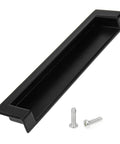 5 Inch Black Recessed Pull Handle For Drawers And Cabinets With Screws Zinc Alloy Hidden Inset For Bathroom Cabinets Rust Resistant