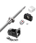Precision CNC Ballscrew And Linear Guideway Kit Featuring HGH25 Rails SFU2505 Screw with components including nuts and bearings.