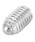 Close-up of a stainless steel wave ball screw from 20 Pcs M8x10 Wave Ball Screws Plus Stainless Steel Spring Plunger Set For Lubrication Equipment Plus Pneumatic Tools Hex Socket Ball Plungers Built To Last Heavy Duty M8 Thread Easy Install High Strength Construction.