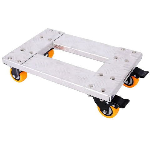 Ultra Tough Heavy Duty Furniture Dolly With 800 Lb Load Capacity, Aluminum Platform, 4 TPU Swivel Casters With Brakes, Anti Slip Deck