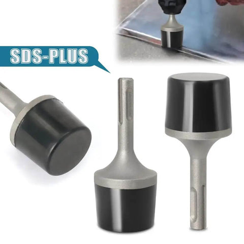 Beefy Pro Grade Heavy Duty Rubber Hammer Heads For Electric Hammers, SDS Plus, shown for sheet metal and tile work