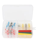 Fresh Pack Of 50 Solder Seal Wire Connectors Plus 13 Heat Shrink Tubes For Insulated Marine Electrical Butt Terminals kit in clear case