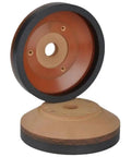 Get Real Sharp With This 150mm Resin Polishing Wheel For Glass Beveling Machines showing dual-angle views of the disc.