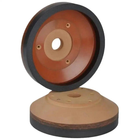 Get Real Sharp With This 150mm Resin Polishing Wheel For Glass Beveling Machines showing dual-angle views of the disc.