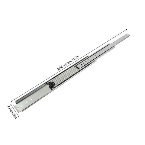 Heavy Duty Full Extension Side Mount Drawer Slides Solid Cold Rolled Steel 112in long glide track for smooth kitchen cabinet installation.