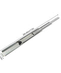 Professional Grade Dead Silent Heavy Duty Ball Bearing Drawer Slides Smooth Cold Rolled Steel Extension Rails, measuring 112in by 3in.