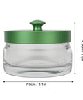 Watch Movement Oil Washing Jar For Repair Pros, Glass Container For Maintenance with green lid, 4.9cm x 7.9cm size, durable build
