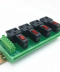 Din Rail Mount AC Power Strip With Four 120 Volt Grounded Receptacles Rock Solid 10 Amp Overload Protection Heavy Duty Electrical Panel for shop use.