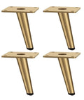 Brushed Gold 10cm Furniture Leg Set 4 Pack For Coffee Tables Sofas TV Cabinets Chairs And Ottomans Mid Century Modern Style