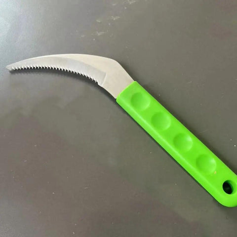 Handheld Weeding Tool With Serrated Edge For Grass Vines And Branches Durable Stainless Steel Manual Weeder With Green Handle