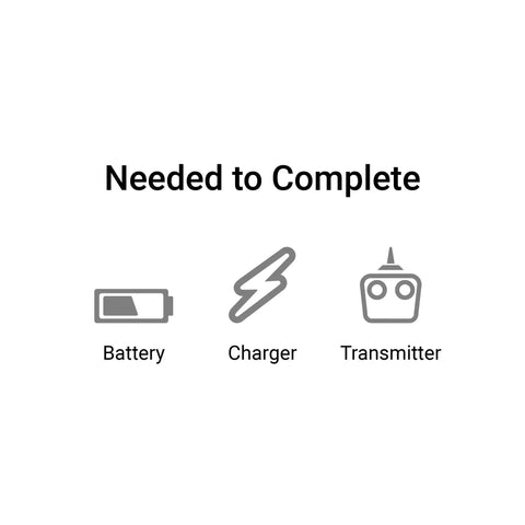 Image showing icons for battery, charger, and transmitter needed for 1.2m P-47 Razorback RC Airplane BNF Basic Ready To Fly Without Transmitter Or Charger Easy To Fly FullHouse Warbird For Scale Sport HighSpeed Aerobatics Supports 3S4S 2200mAh To 3200mAh Batteries Spektrum Avian Smart Lite 70A ESC.