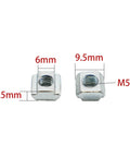 Close-up of M5 T nuts for 4 Pack 78x78mm Corner Brackets for 2020 Aluminum Extrusion Profile 90 Degree Gusset