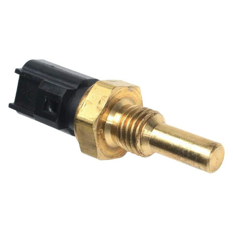 Professional Grade Engine Coolant Temperature Sensor Straight Shooter Design For Heavy Duty Vehicles with brass body and black connector.