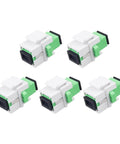 Five Pack SC APC Fiber Optic Keystone Couplers for Patch Panels and Wall Plates Connect Two SC APC Singlemode Fiber Patch Cords
