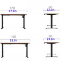 Adjustable Height Standing Desk With Four Memory Presets For Home Office Computer Workstation Natural Finish dimensions 120x60 cm and 140x60 cm