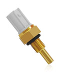 Side view of SamWinGear coolant temperature sensor for Honda with white plastic connector and brass threaded body.