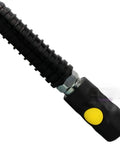 Heavy Duty Compressed Air Piping Connectors Fit For Workshop Featuring Anti Marring Steel Inner Construction Brass Ends For Smooth Up To 300 PSI Flexibility Rock Solid Build Great For Garage Repairs Getting Stuff Done Fast When Needed. black compressed air hose connector with brass end and ribbed sleeve
