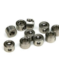 Premium RC Airplane Parts Set Has Ten Pieces Of CNC Model Airplane Wheel Lock Collar Shaft Axle Landing Gear Stopper Kit Sizes 2.1 3.1 4.1 & 5.1 Mm Killer For Fix Wing Pilots Needin Durable Parts To Stay Locked Down While Flying. CNC metal RC airplane wheel lock collars set