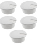 Solid White Desk Grommet Cable Cover Built Dense Abs Plastic For One Point Five Inch Cutouts set of 5 for cable organization.