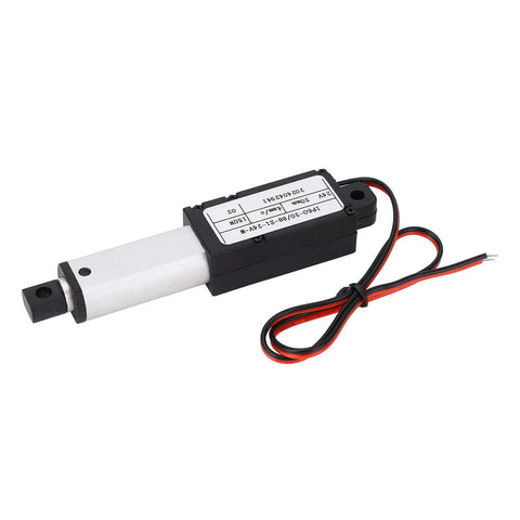 Straight Up Heavy Duty 24V Electric Linear Actuator With 30mm Stroke And 150N Thrust IPX4 Splash Rated, compact design.