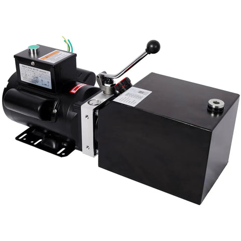 Heavy Duty Hydraulic Power Unit For 2 Post And 4 Post Car Lifts AC 220V Single Phase Workhorse Pump With Integrated Safety Relief Valve Black 6 Quart Tank Hustle Ready Garage Gear