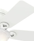 Close-up of Conroy Indoor Low Profile Ceiling Fan With LED Light And Pull Chain Control 42 Inch Snow White Finish