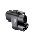 Upgraded NACS to CCS Adapter With 500A 1000V Fast Charge For Tesla Supercharging Your CCS Electric Vehicle Lock It Down For Ford Mustang Mach-E F-150 Lightning Rivian R1T R1S GM EVs Hella Solid Build - black connector with dual ports.