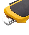 Self Retracting Safety Knife With Fully Auto Blade Release And Round Tip, spring blade extended, yellow black grip