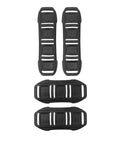 S Tek Shoulder And Waist Pad Color Kit Black For Dive Gear Featuring Molded Monprene Pads Includes Two Shoulder Pads And Two Waist Pads To Swap Your Dive Style On The Fly. Black molded Monprene pads visible, laid out on a white background.