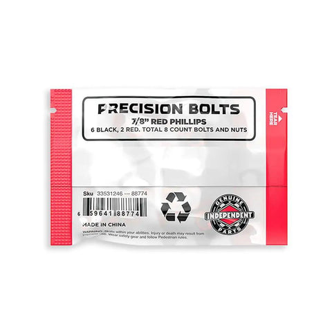 Package of Genuine Skateboard Hardware Cross Bolts With Standard Phillips Screws For Trucks 7/8 Inch Black Red Replacement Parts