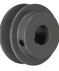 Solid As A Rock Cast Iron Single Groove V Belt Sheave Pulley For Light Duty 3L Drives, 1-1/8 Bore, gray finish